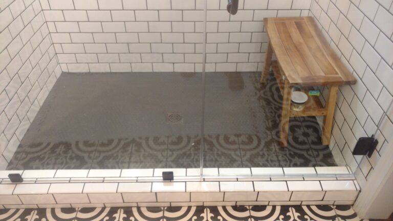new bathroom door installed by Thaxton Roofing
