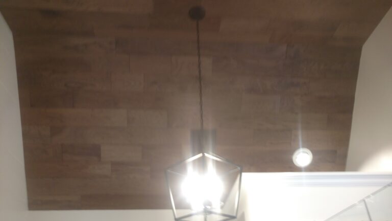 Inside view of a plywood roof