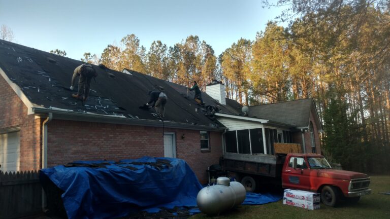 A New Roof getting installed on a residential property in Geogia